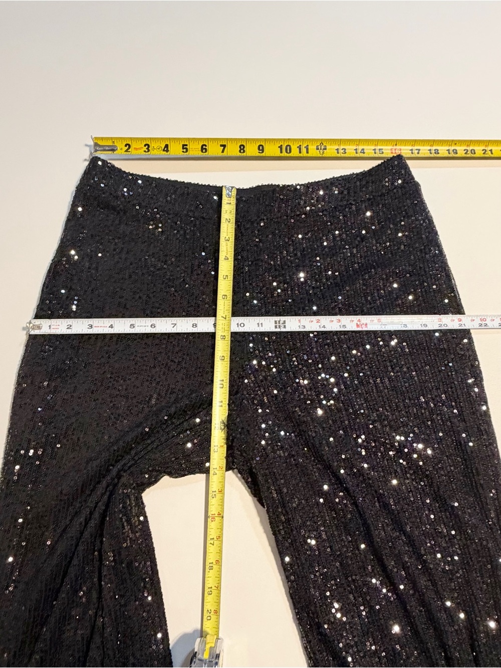 Black sequin sparkle party suit pants duster cardigan jacket set glam bling - Picture 9 of 13